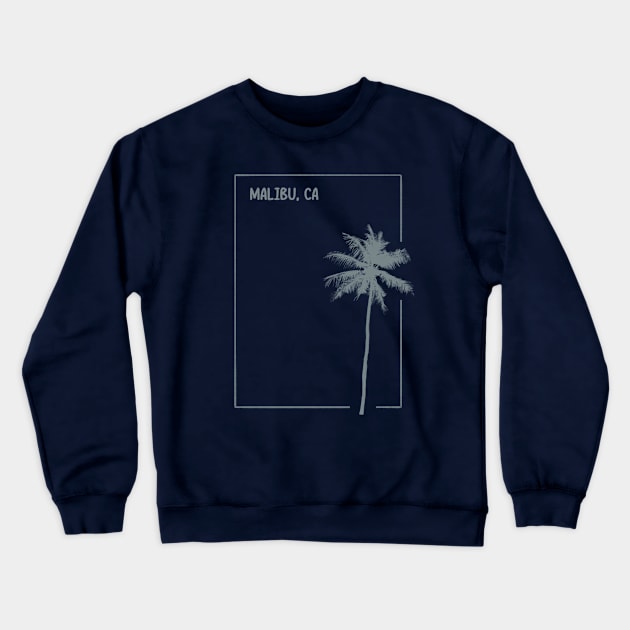 Malibu, CA Crewneck Sweatshirt by nicbeeseart